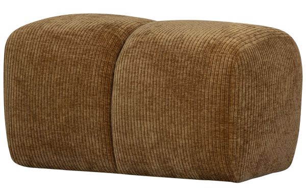 woood Pouf MOJO 80 x 60 cm Hocker Sitzhocker gerippt honiggelb