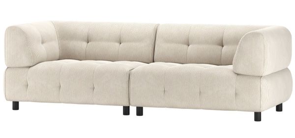 3 Sitzer Sofa LOUIS 244 cm Rippstoff powder