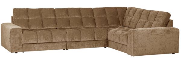 woood Ecksofa SECOND DATE Webstoff vintage sand Chaiselongue rechts