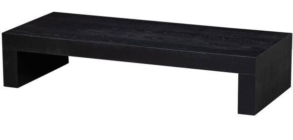 Couchtisch MARTE 120 x 50 cm grobes Strukturholz schwarz