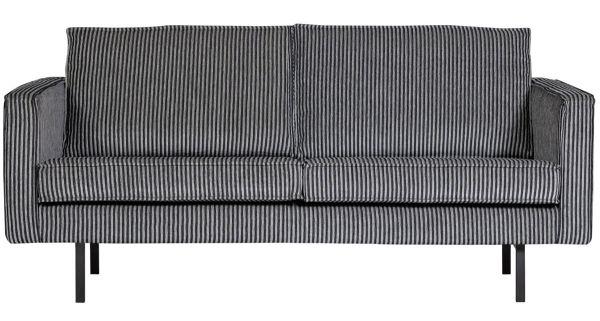 BePureHome 2,5 Sitzer Sofa RODEO Webstoff Streifen schwarz grau