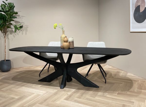 Esstisch Montreaux 250 x 110 cm oval Mangoholz schwarz