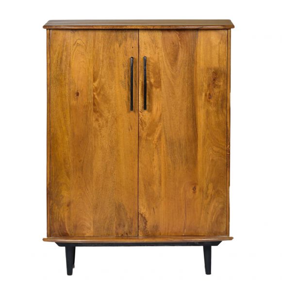 60er Jahre Weinschrank 90 cm Schrank Mango Holz Kommode