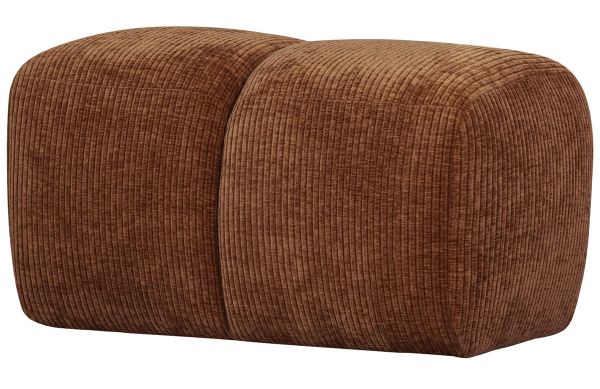 woood Pouf MOJO 80 x 60 cm Hocker Sitzhocker gerippt rostbraun