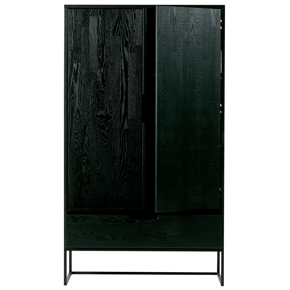 Aufbewahrungsschrank Holzschrank Maison ESTO Kleiderschrank schwarz großer Schrank Silas Ihr | Online-Shop Eiche Möbel