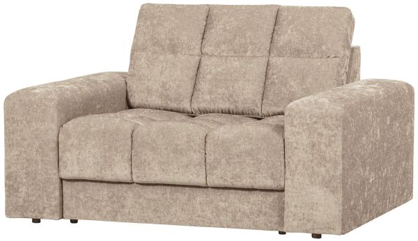 woood Loveseat Sessel SECOND DATE Webstoff vintage nougat Loungesessel