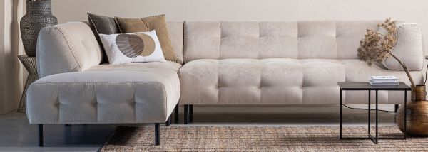 woood Lloyd Ecksofa links washed Velvet Samt Sand