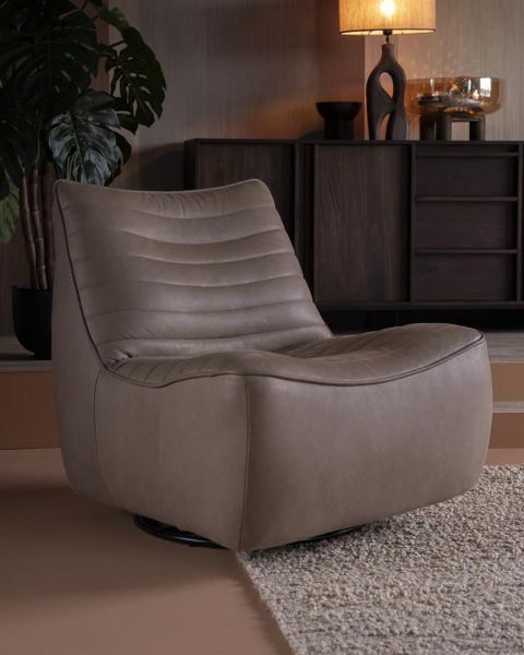 Sessel Relaxsessel COSTAR Leder taupe Drehsessel