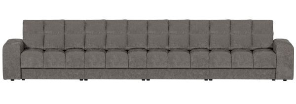 woood 4 Sitzer Sofa SECOND DATE Webstoff vintage mausgrau