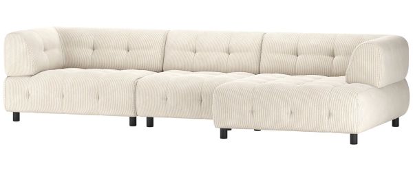 woood Ecksofa LOUIS Rippstoff Ronni powder Chaiselongue rechts