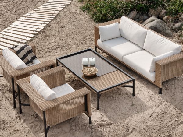 Lounge Gartenmöbel Set SHELL Rattan natur