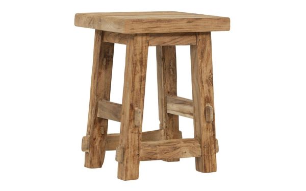 Must-Living Hocker Tuscany SH 40 cm recyceltes Teakholz massiv Sitzhocker