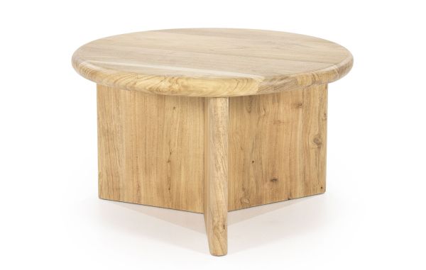 Couchtisch Leoti rund Ø 60 cm Holz Akazie natur